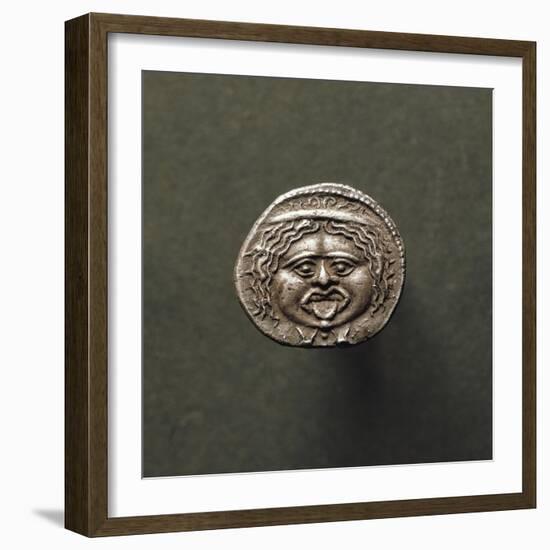 Silver Coin Depicting Gorgon's Head, from Populonia-null-Framed Giclee Print