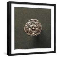 Silver Coin Depicting Gorgon's Head, from Populonia-null-Framed Giclee Print