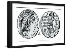 Silver Coin of Ancient Athens-null-Framed Giclee Print