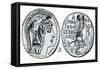 Silver Coin of Ancient Athens-null-Framed Stretched Canvas
