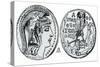 Silver Coin of Ancient Athens-null-Stretched Canvas