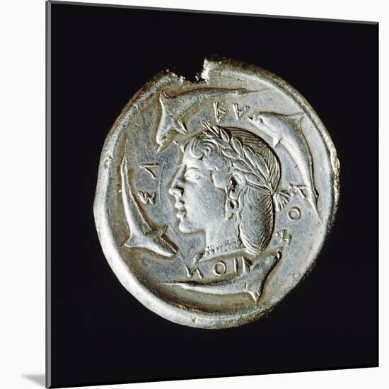 Silver Decadrachm, Recto, Greek Coins, 5th Century BC-null-Mounted Giclee Print