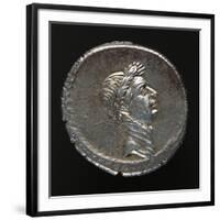 Silver Denarius Bearing Image of Julius Caesar, Minted in Rome, 44 BC-null-Framed Giclee Print