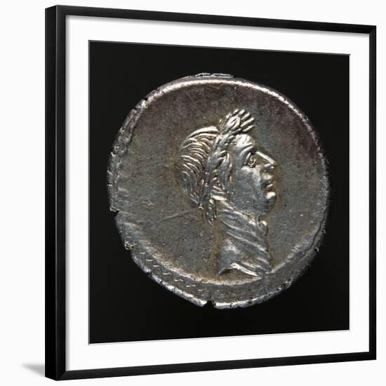 Silver Denarius Bearing Image of Julius Caesar, Minted in Rome, 44 BC-null-Framed Giclee Print