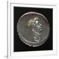 Silver Denarius Bearing Image of Julius Caesar, Minted in Rome, 44 BC-null-Framed Giclee Print