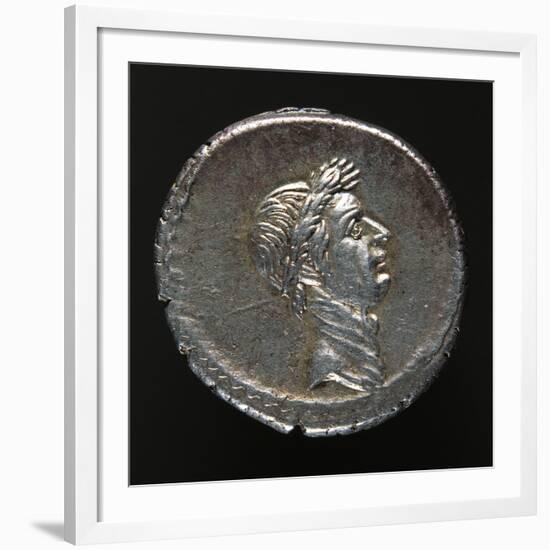 Silver Denarius Bearing Image of Julius Caesar, Minted in Rome, 44 BC-null-Framed Giclee Print