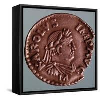 Silver Denarius Depicting Charlemagne, Recto Imperial Coins, 9th Century-null-Framed Stretched Canvas