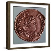 Silver Denarius Depicting Charlemagne, Recto Imperial Coins, 9th Century-null-Framed Giclee Print