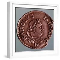 Silver Denarius Depicting Charlemagne, Recto Imperial Coins, 9th Century-null-Framed Giclee Print