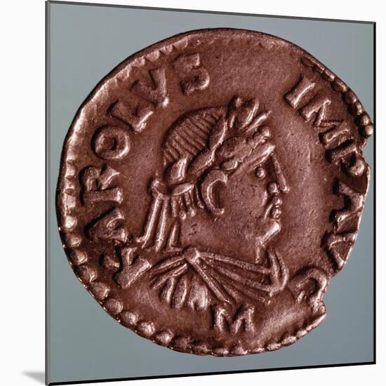 Silver Denarius Depicting Charlemagne, Recto Imperial Coins, 9th Century-null-Mounted Giclee Print