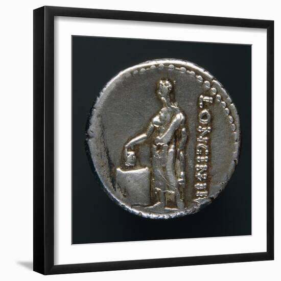 Silver Denarius Depicting Voting Scene, Roman Coins-null-Framed Premium Giclee Print