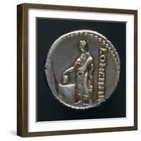 Silver Denarius Depicting Voting Scene, Roman Coins-null-Framed Giclee Print