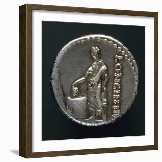 Silver Denarius Depicting Voting Scene, Roman Coins-null-Framed Giclee Print