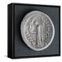 Silver Denarius of Julius Caesar at Time of First Triumvirate, Verso. Roman Coins BC-null-Framed Stretched Canvas