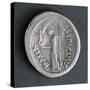 Silver Denarius of Julius Caesar at Time of First Triumvirate, Verso. Roman Coins BC-null-Stretched Canvas