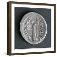 Silver Denarius of Julius Caesar at Time of First Triumvirate, Verso. Roman Coins BC-null-Framed Giclee Print