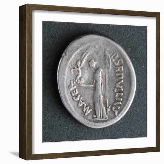 Silver Denarius of Julius Caesar at Time of First Triumvirate, Verso. Roman Coins BC-null-Framed Giclee Print