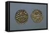 Silver Denarius of Ludwig II and Angilberga, Recto and Verso, with Crosses, Imperial Coins-null-Framed Stretched Canvas