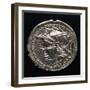 Silver Denarius with Notches, Bearing Head of Goddess Rome, 129 AD-null-Framed Giclee Print