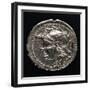 Silver Denarius with Notches, Bearing Head of Goddess Rome, 129 AD-null-Framed Giclee Print