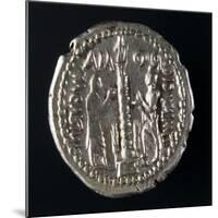 Silver Denarius with Notches, Depicting Two Stipendiary Magistrates, 129 AD, Verso, Roman Coins-null-Mounted Giclee Print