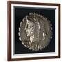 Silver Denarius with Notches from Roman Republic Bearing Head of Juno Sospita-null-Framed Giclee Print