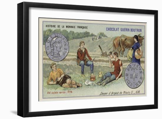 Silver Denier of Clovis II, 638-null-Framed Giclee Print