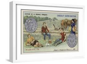 Silver Denier of Clovis II, 638-null-Framed Giclee Print