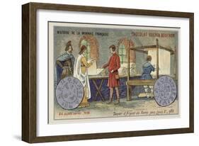 Silver Denier of Reims from the Reign of Louis V, 986-null-Framed Giclee Print