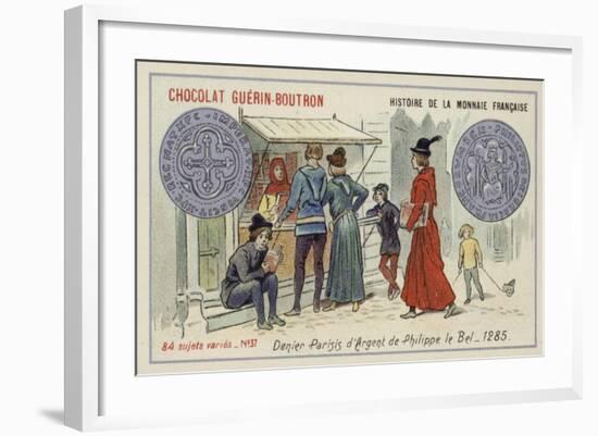 Silver Denier Parisis of Philip the Fair, 1285-null-Framed Giclee Print