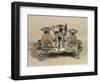 Silver Desk Set with Inkpots and Silver and Crystal Powder Holder-null-Framed Giclee Print