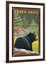 Silver Falls State Park, Oregon - Bear in Forest-Lantern Press-Framed Art Print