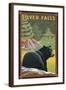 Silver Falls State Park, Oregon - Bear in Forest-Lantern Press-Framed Art Print
