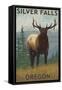 Silver Falls State Park, Oregon - Elk-Lantern Press-Framed Stretched Canvas