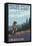Silver Falls State Park, Oregon - Hiking Scene-Lantern Press-Framed Stretched Canvas
