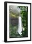 Silver Falls State Park, Oregon - South Falls-Lantern Press-Framed Art Print