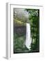 Silver Falls State Park, Oregon - South Falls-Lantern Press-Framed Art Print