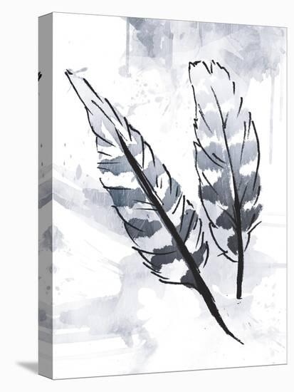 Silver Feathers-OnRei-Stretched Canvas