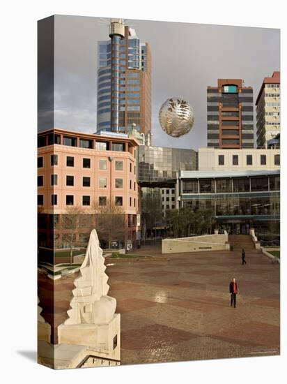Silver Fern Globe Suspended Over the Civic Square, Wellington, North Island, New Zealand, Pacific-Don Smith-Stretched Canvas
