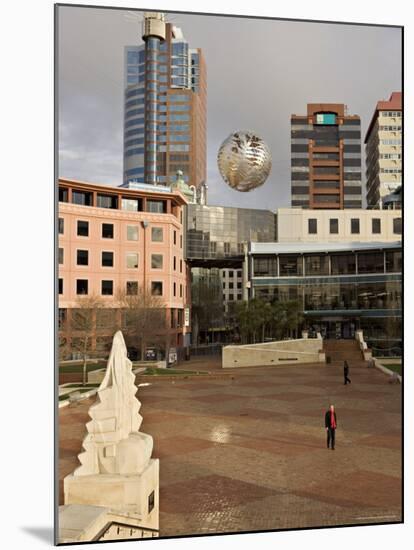 Silver Fern Globe Suspended Over the Civic Square, Wellington, North Island, New Zealand, Pacific-Don Smith-Mounted Photographic Print