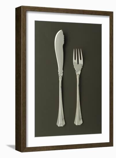 Silver Fish Cutlery, Knife and Fork, Model Italica-null-Framed Giclee Print