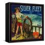 Silver Fleet Orange Label - Mentone, CA-Lantern Press-Framed Stretched Canvas