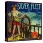 Silver Fleet Orange Label - Mentone, CA-Lantern Press-Stretched Canvas