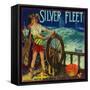 Silver Fleet Orange Label - Mentone, CA-Lantern Press-Framed Stretched Canvas