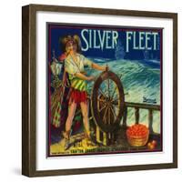 Silver Fleet Orange Label - Mentone, CA-Lantern Press-Framed Art Print