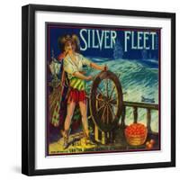 Silver Fleet Orange Label - Mentone, CA-Lantern Press-Framed Art Print