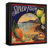 Silver Foam Brand - Colton, California - Citrus Crate Label-Lantern Press-Framed Stretched Canvas