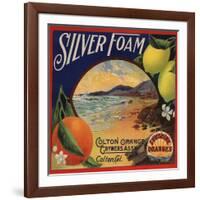 Silver Foam Brand - Colton, California - Citrus Crate Label-Lantern Press-Framed Art Print