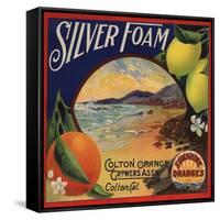 Silver Foam Brand - Colton, California - Citrus Crate Label-Lantern Press-Framed Stretched Canvas