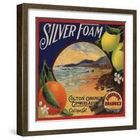 Silver Foam Brand - Colton, California - Citrus Crate Label-Lantern Press-Framed Art Print